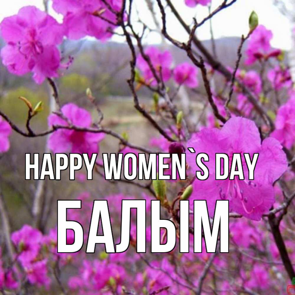 Greetings card с именем, БАЛЫМ happy women`s day международный женский день Greetings with text for free download 